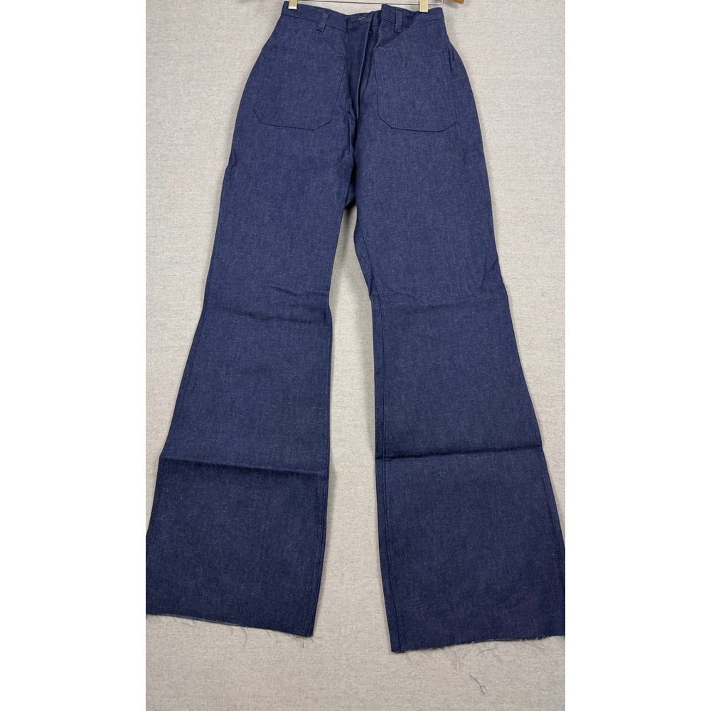 Vintage US Navy Denim Bell Bottoms 26x34 Dark Wash Military Utility Pants 12R